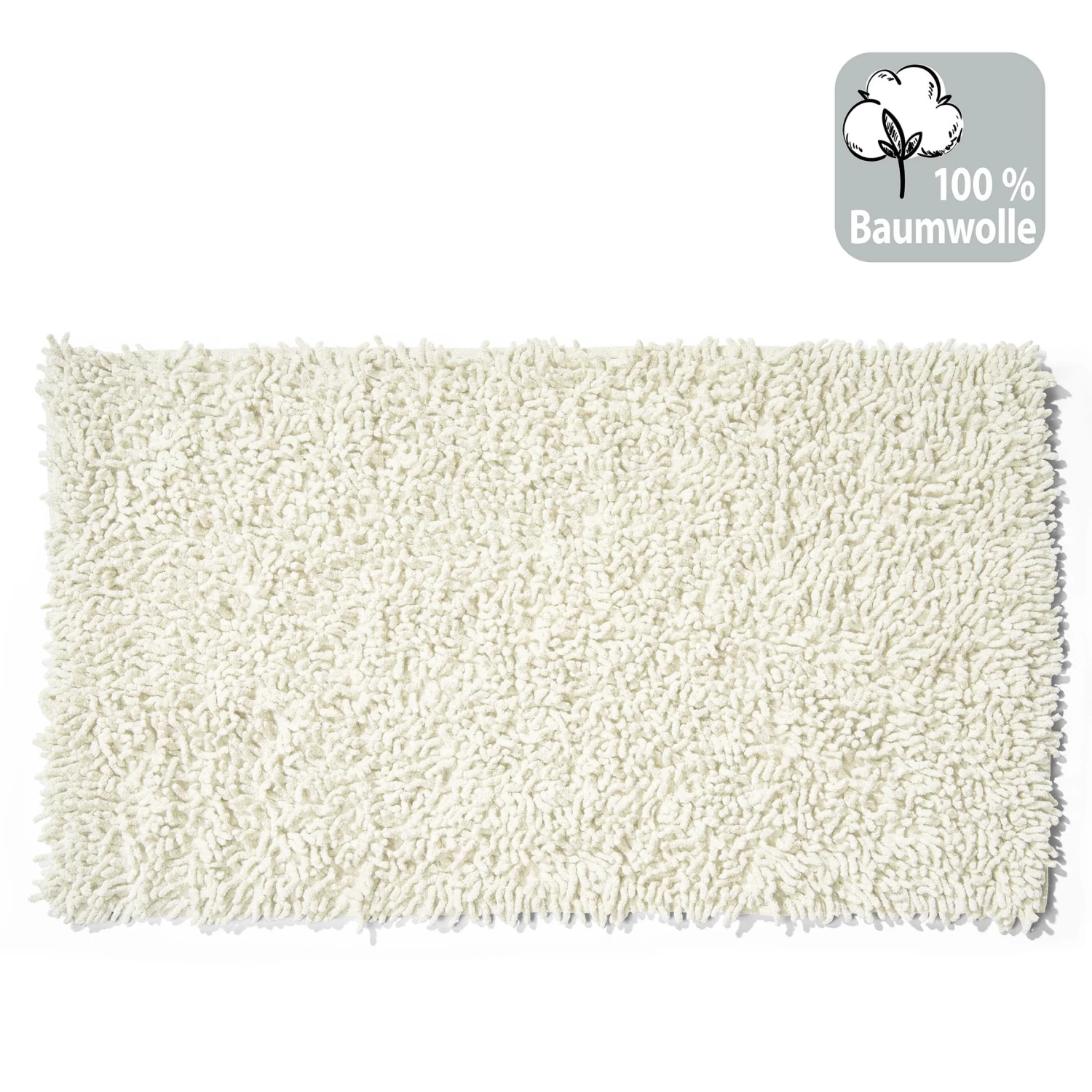 Badematte Hochflorteppich Aus Baumwolle In Creme 4 Badematte Hochflorteppich Aus Baumwolle In Creme – Bild 2