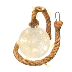 LED Dekolicht 15 Cm Kugelform Am Seil NICHT ERFORDERLICH In Milchglas