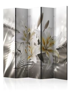 Paravent Crystalline Beauty II [Room Dividers] In Braun,Grau,Weiß,Gelb