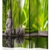 Paravent Meditation II [Room Dividers] In Grün,Grau,Weiß