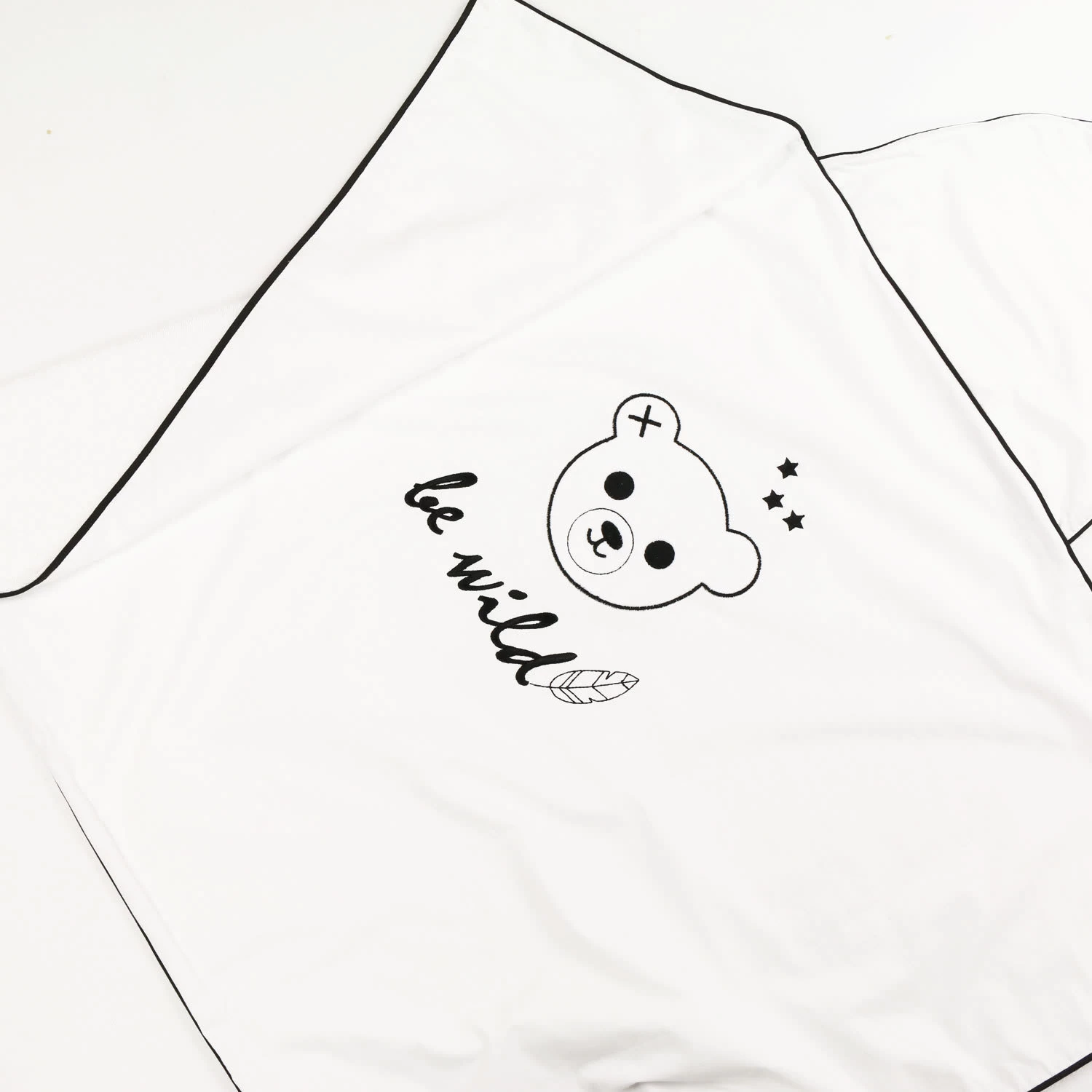 Kapuzenhandtuch "BE-WILD" In Weiß/Schwarz - (L) 72 X (B) 95cm 4 Kapuzenhandtuch "BE-WILD" In Weiß/Schwarz - (L) 72 X (B) 95cm – Bild 2