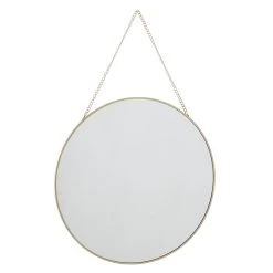 Bloomingville Spiegel Rund Gold Mit Kette