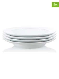 Bodum 4er-Set: Suppenteller "Blaa" In Weiß - Ø 21,5 Cm