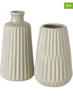 2er-Set: Vasen "Esko" In Grün - (H)18 Cm
