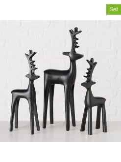 3er-Set: Dekofiguren "Rodih" In Schwarz