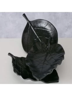 3er-Set: Dekoschalen "Blatt" In Schwarz - (L)27 X (B)20 Cm -Petromax Store boltze 3er set dekoschalen blatt in schwarz l 27 x b 20 cm 4