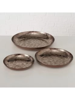 3er-Set: Dekoteller "Rustique" In Gold -Petromax Store boltze 3er set dekoteller rustique in gold 1