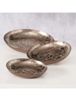 3er-Set: Dekoteller "Rustique" In Gold -Petromax Store boltze 3er set dekoteller rustique in gold 4