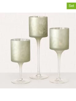 3er-Set: Windlichter "Naturali" In Grün