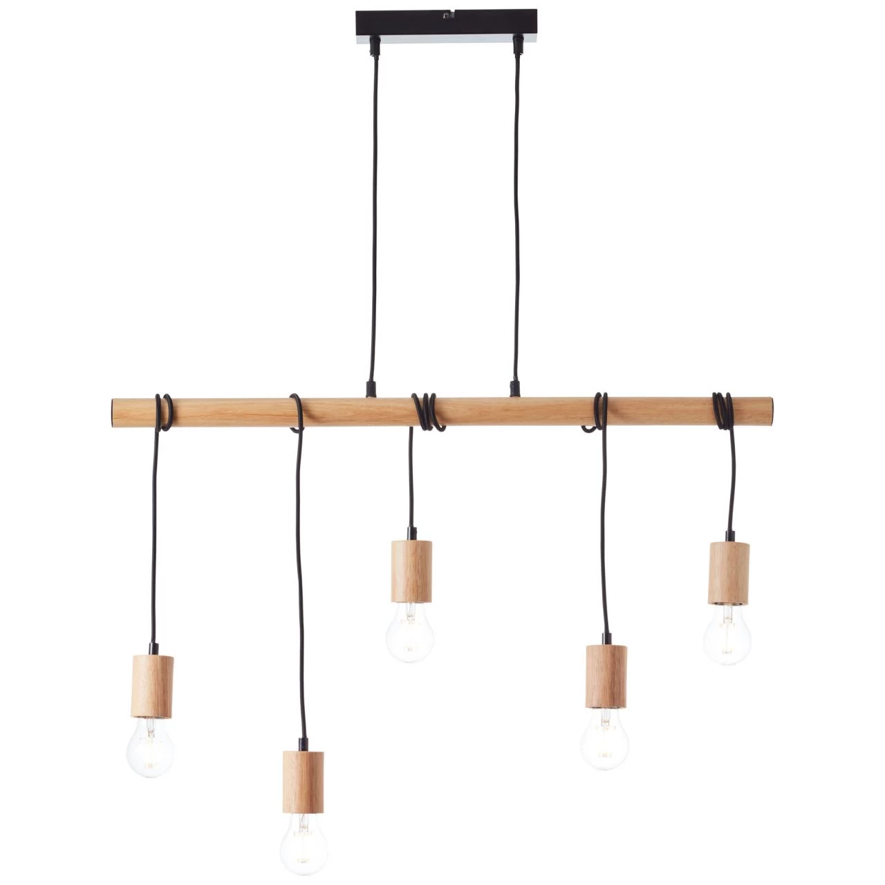 BRILLIANT Pendelleuchte, 5-flammig Jenji 110,5x80x5 Cm In Holz Hell/schwarz 5 BRILLIANT Pendelleuchte, 5-flammig Jenji 110,5x80x5 Cm In Holz Hell/schwarz – Bild 3