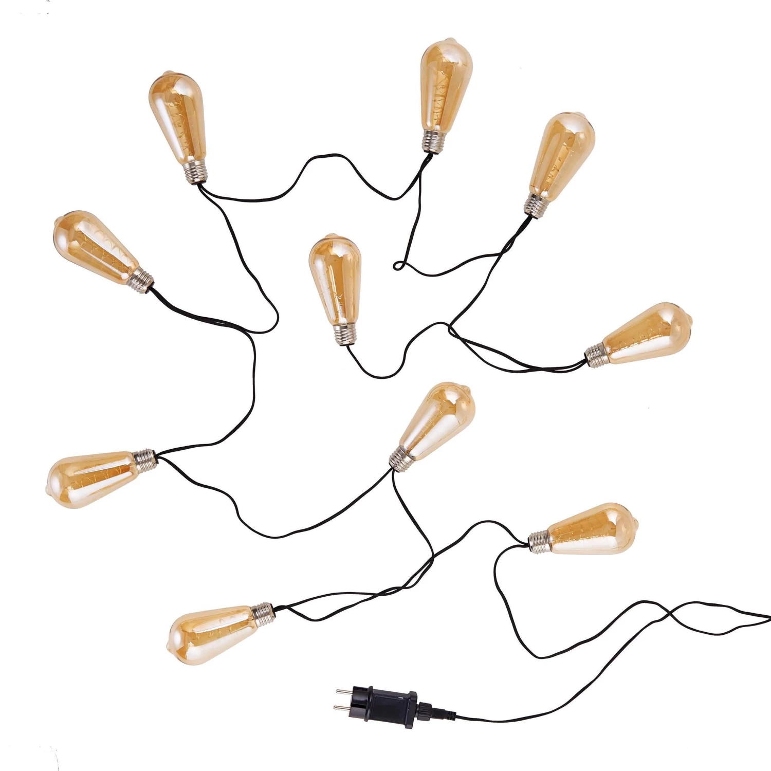 LED Lichterkette Mit Naturseil 10 Lichter Und Stecker BULB LIGHTS In Bronze 3 LED Lichterkette Mit Naturseil 10 Lichter Und Stecker BULB LIGHTS In Bronze