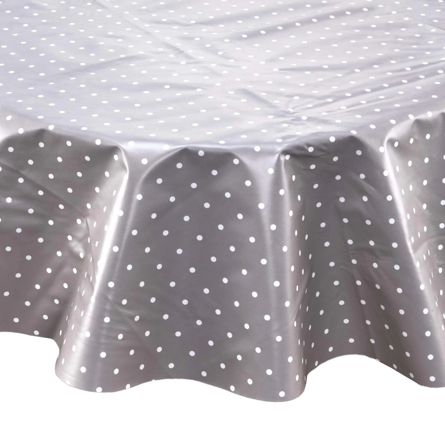 Wachstischdecke Punkte Ø 140 Cm WATERPROOF In Grau 3 Wachstischdecke Punkte Ø 140 Cm WATERPROOF In Grau