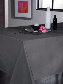 Tischdecke "Effet Soie" In Dunkelgrau