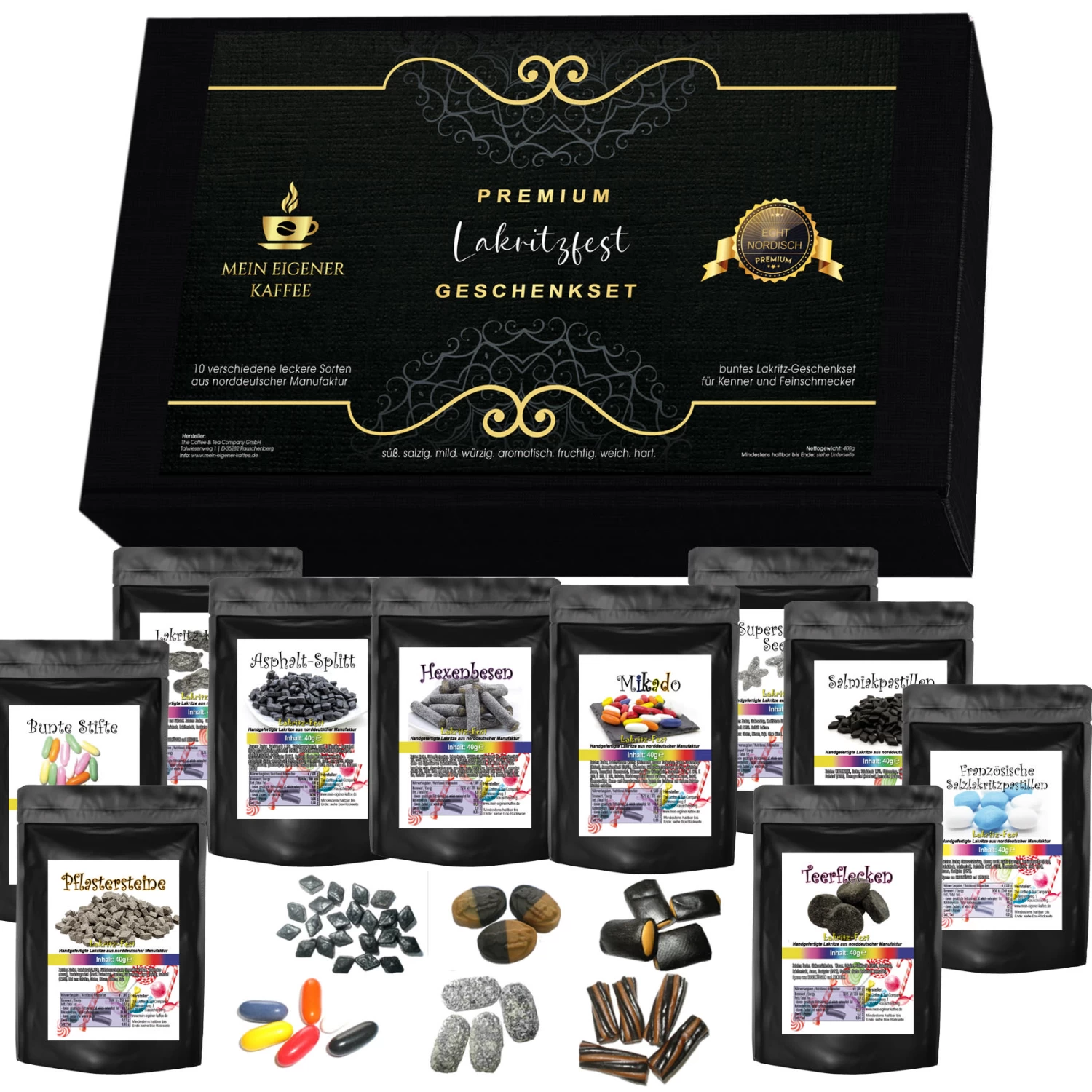 Lakritz Geschenk-Box 10 Sorten 3 Lakritz Geschenk-Box 10 Sorten