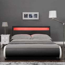 LED Bett Valencia Mit Matratze In Schwarz (B)140cm -Petromax Store corium led bett valencia mit matratze in schwarz b 140cm 3