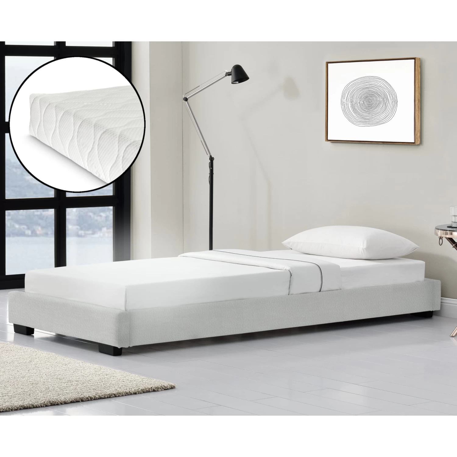 Polsterbett Solingen In Weiß (B)90cm 4 Polsterbett Solingen In Weiß (B)90cm – Bild 2