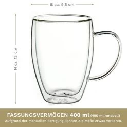 4er Set Doppelwandige Thermobecher Mit Henkel 400ml H-hoch -Petromax Store creano 4er set doppelwandige thermobecher mit henkel 400ml h hoch 5