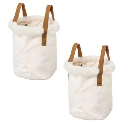 Deko-Übertopf Aus Samt In Creme