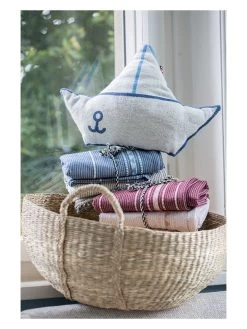 2er-Set: Sommertücher "Nizza - Schiffbordüre" In Weiß/ Blau -Petromax Store david fussenegger 2er set sommertucher nizza schiffbordure in weiss blau 3