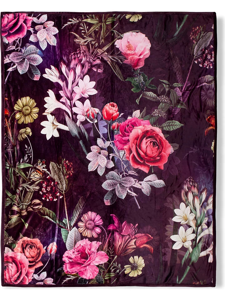 Plaid "Simone" In Bordeaux/ Bunt 3 Plaid "Simone" In Bordeaux/ Bunt