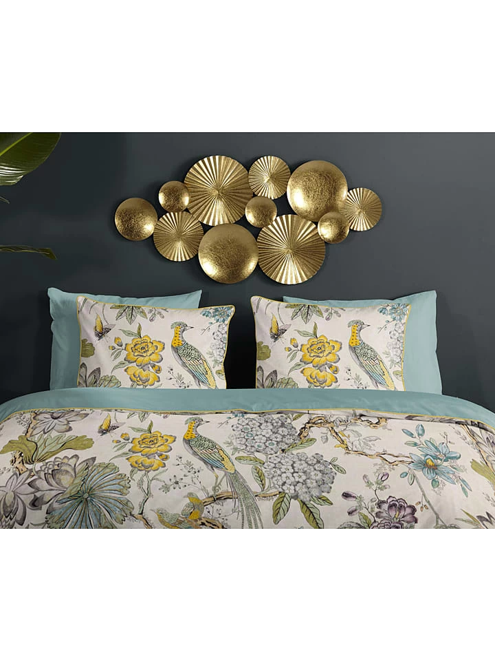 Satin-Bettwäsche-Set "Wood" In Beige/ Hellblau 6 Satin-Bettwäsche-Set "Wood" In Beige/ Hellblau – Bild 4