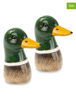 2er-Set: Salz- Und Pfefferstreuer "Spicy Ducks" In Grün - (H)9 Cm