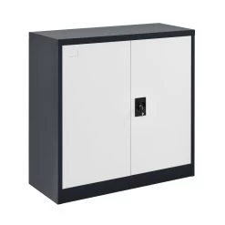 Aktenschrank Molise In Grau Weiß (T)90cm (B)40cm (H)90cm