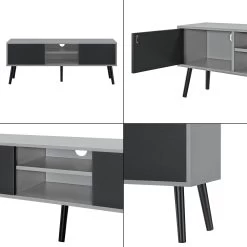 Fernsehtisch Eskilstuna In Grau Schwarz (L)120cm (B)29.5cm (H)46.5cm 12 Fernsehtisch Eskilstuna In Grau Schwarz (L)120cm (B)29.5cm (H)46.5cm -Petromax Store en casa fernsehtisch eskilstuna in grau schwarz l 120cm b 29 5cm h 46 5cm 4