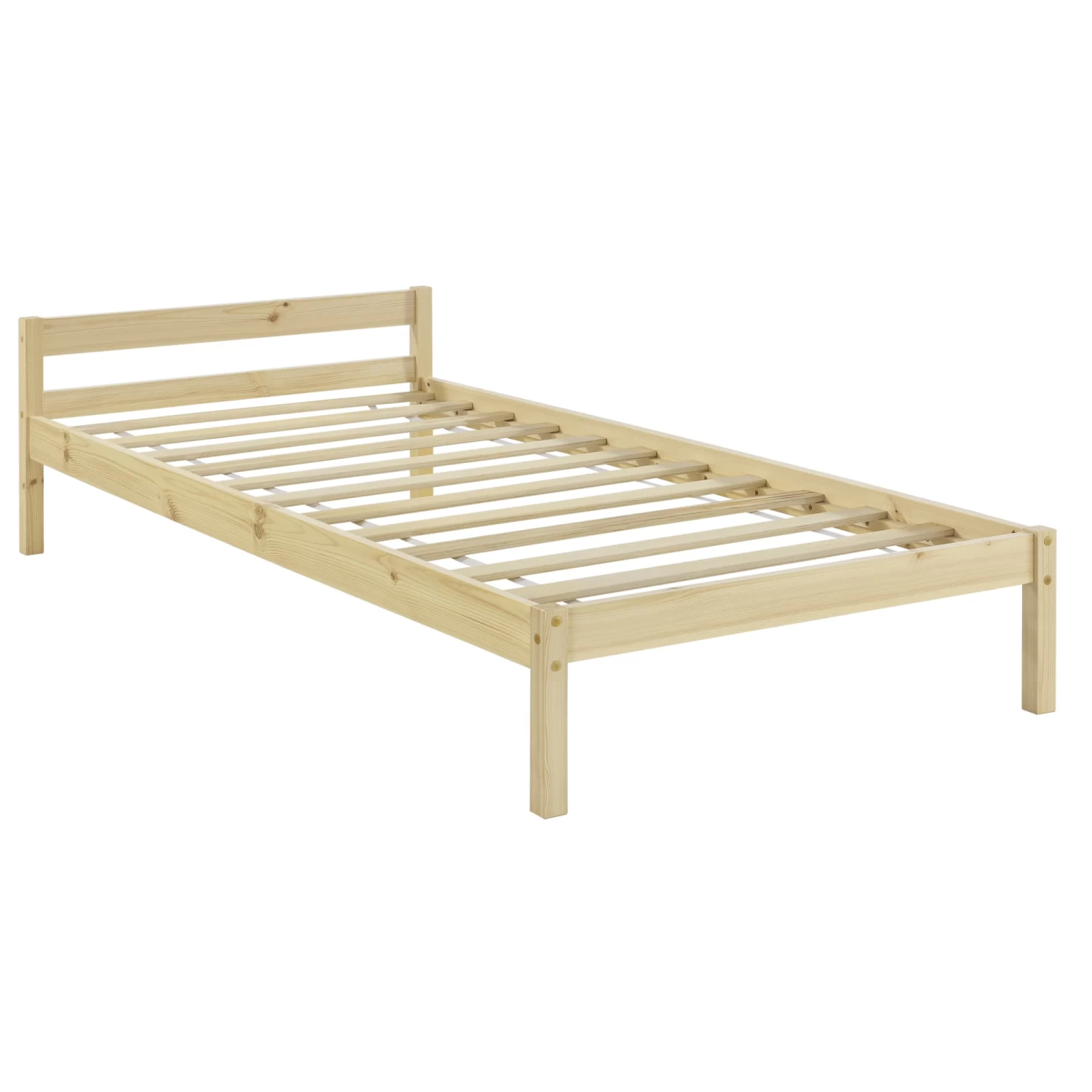 Holzbett Lynge Mit Matratze In Beige (B)90cm (H)50cm 5 Holzbett Lynge Mit Matratze In Beige (B)90cm (H)50cm – Bild 3