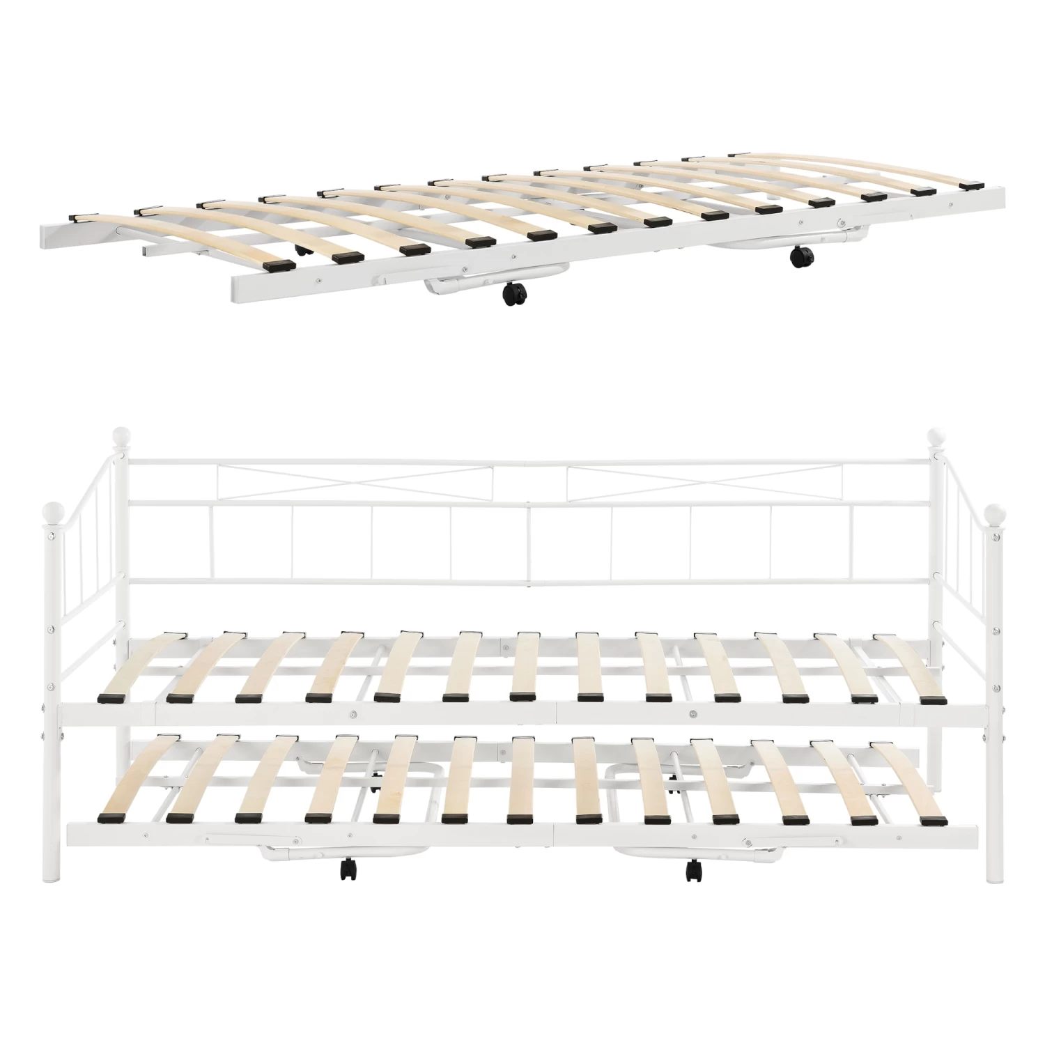 Metall Tagesbett Skutskär In Weiß (L)200cm (B)90cm (H)95cm 7 Metall Tagesbett Skutskär In Weiß (L)200cm (B)90cm (H)95cm – Bild 5