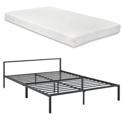 Metallbett Imatra Mit Matratze In Schwarz (B)140cm