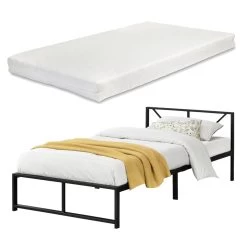 Metallbett Meran Mit Matratze In Schwarz (B)90cm