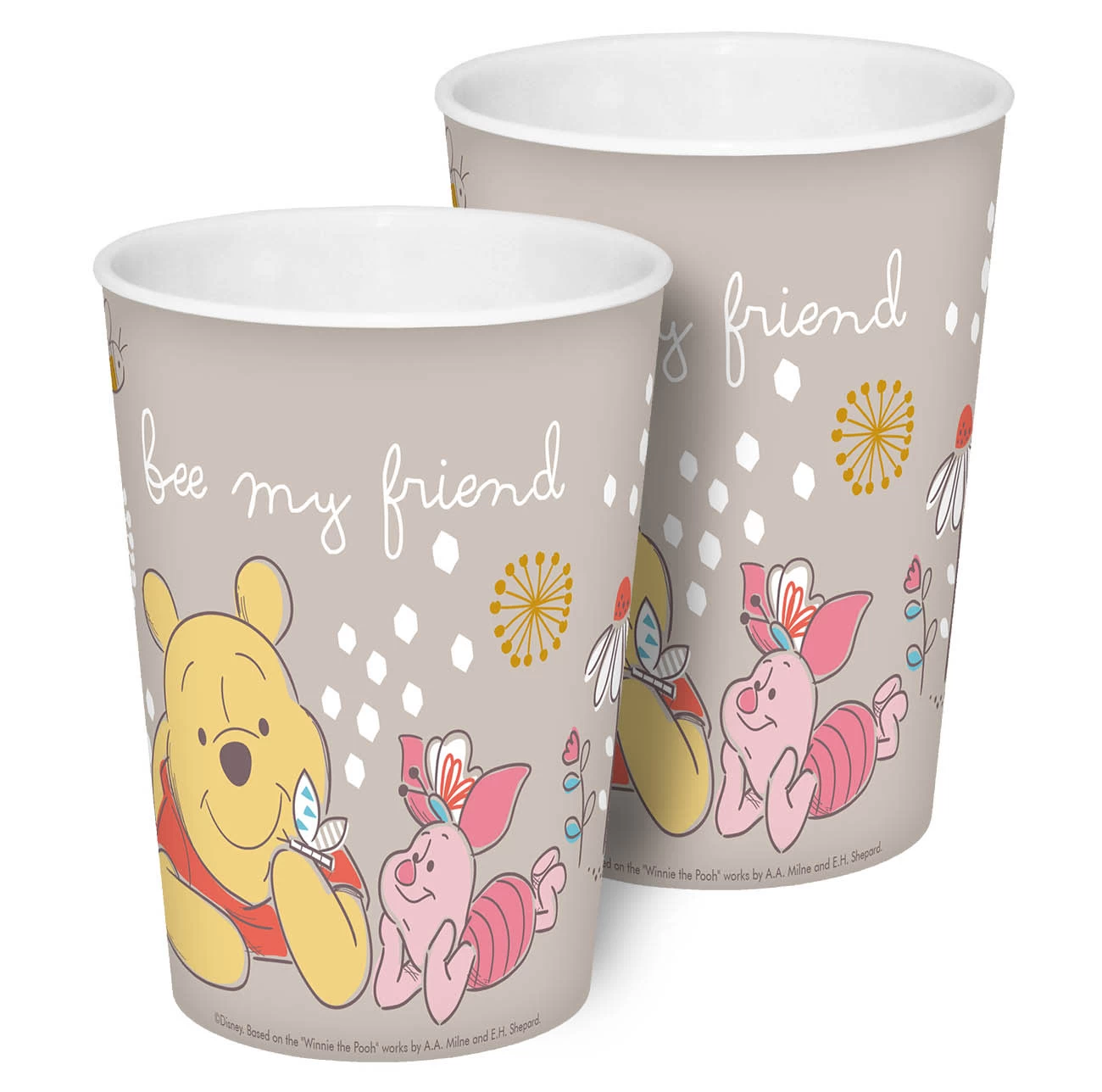 Trinkbecher Winnie Pooh Bee My Friend Creme - 330ml 3 Trinkbecher Winnie Pooh Bee My Friend Creme - 330ml