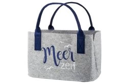 Filztasche "Meerzeit" In Hellgrau