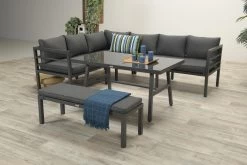 Gartenmöbel Sitzgruppe Lounge Set BLAKES In Farbe Schwarz / Polster Schwarz -Petromax Store gmd living gartenmobel sitzgruppe lounge set blakes in farbe schwarz polster schwarz 3