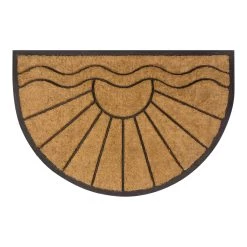 Halbrunde Kokosmatte VENTOSA Wellendesign In Farbe Braun