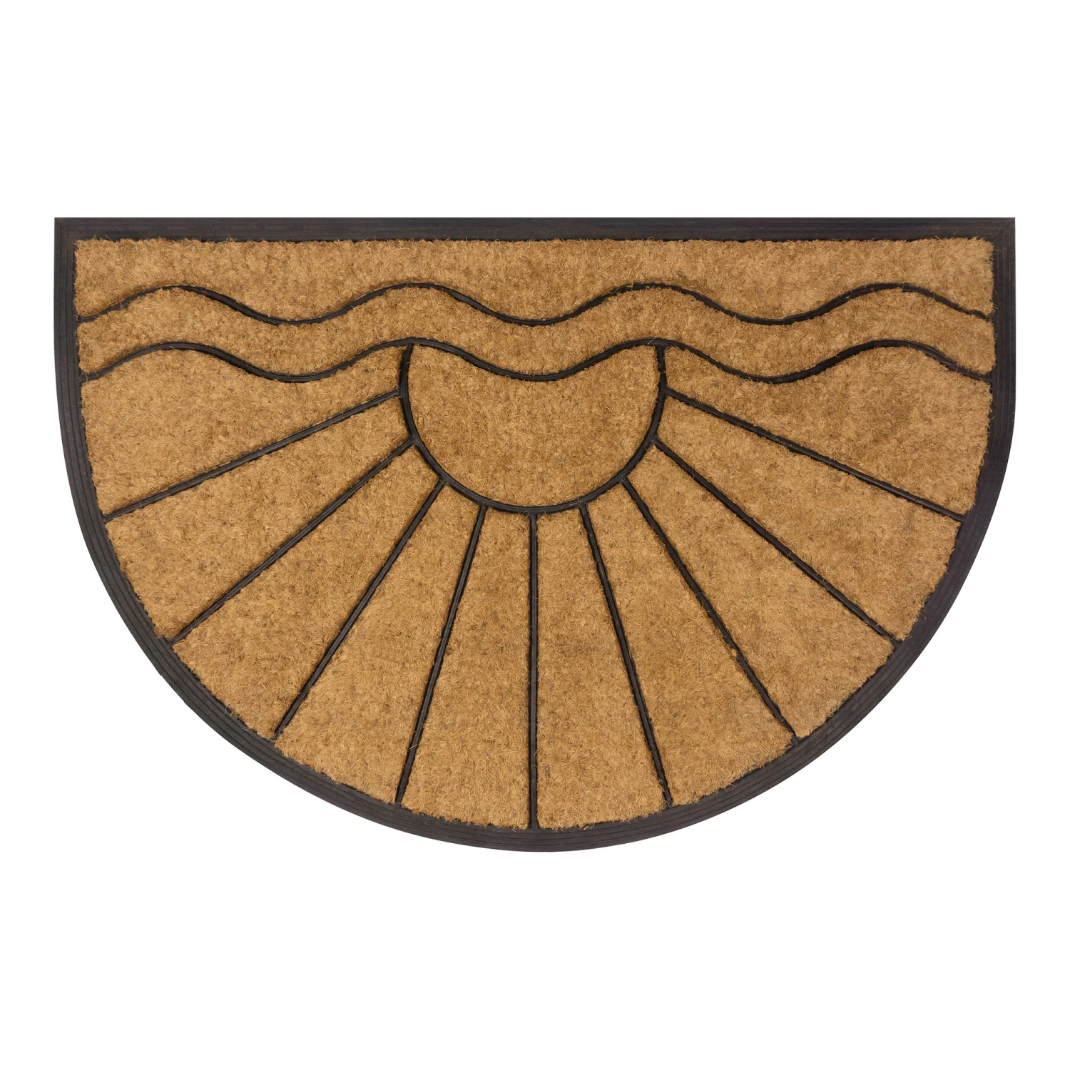 Halbrunde Kokosmatte VENTOSA Wellendesign In Farbe Braun 3 Halbrunde Kokosmatte VENTOSA Wellendesign In Farbe Braun