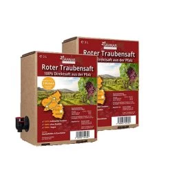 2 X 3 Liter-Box Roter Traubensaft Aus Der Pfalz, Direktsaft, Vegan
