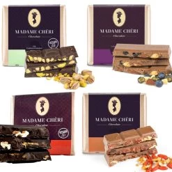 4 X Madame Cheri: Kaki-Pekannüsse + Pistazien+Goji-Walnuss+Dattel-Pistazien