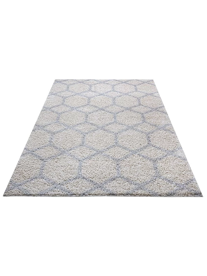 Hochflor-Teppich "Shaggy" In Creme/ Hellgrau 4 Hochflor-Teppich "Shaggy" In Creme/ Hellgrau – Bild 2
