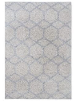 Hochflor-Teppich "Shaggy" In Creme/ Hellgrau