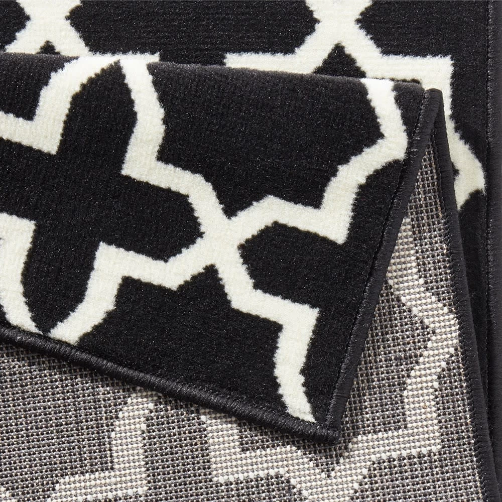 Kurzflor Teppich Läufer Glam Schwarz Creme 6 Kurzflor Teppich Läufer Glam Schwarz Creme – Bild 4