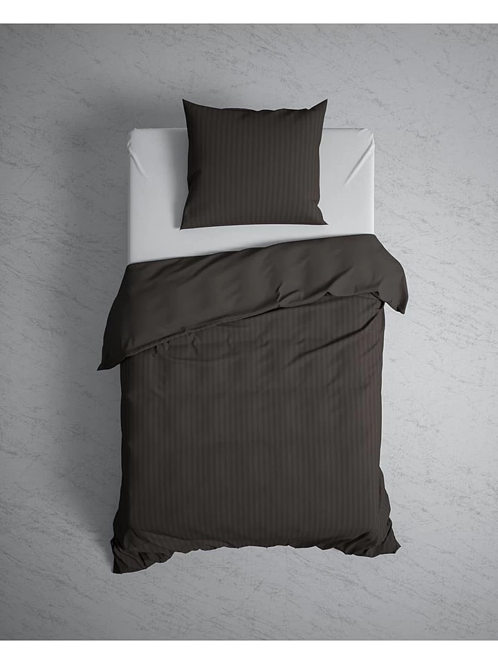 Satin-Bettwäsche-Set "Banda" In Anthrazit 5 Satin-Bettwäsche-Set "Banda" In Anthrazit – Bild 3