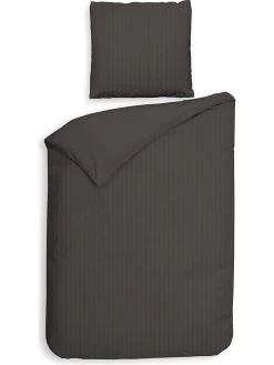 Satin-Bettwäsche-Set "Banda" In Anthrazit