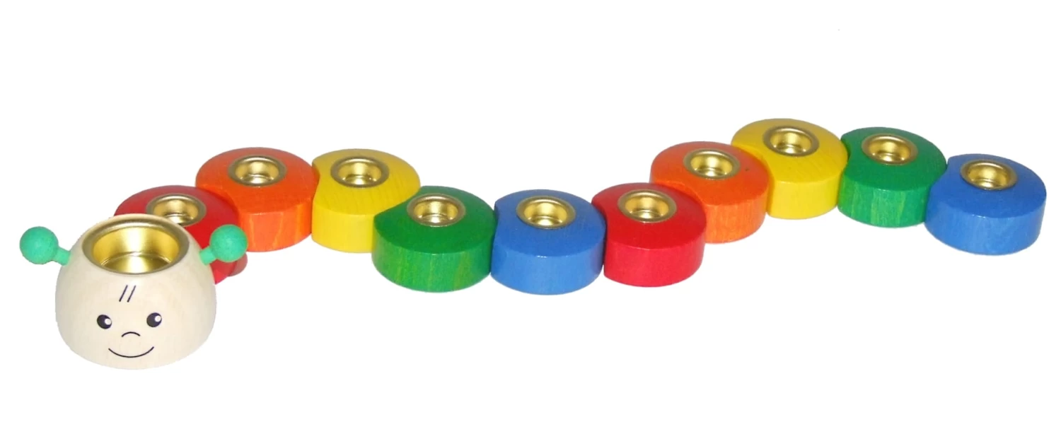 Geburtstagsleuchter-Set "Raupe" In Bunt 3 Geburtstagsleuchter-Set "Raupe" In Bunt