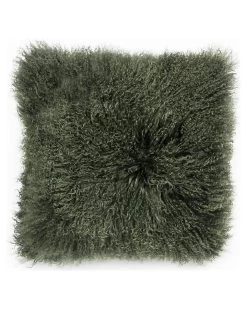 Kissen Mit Schaffell In Grün