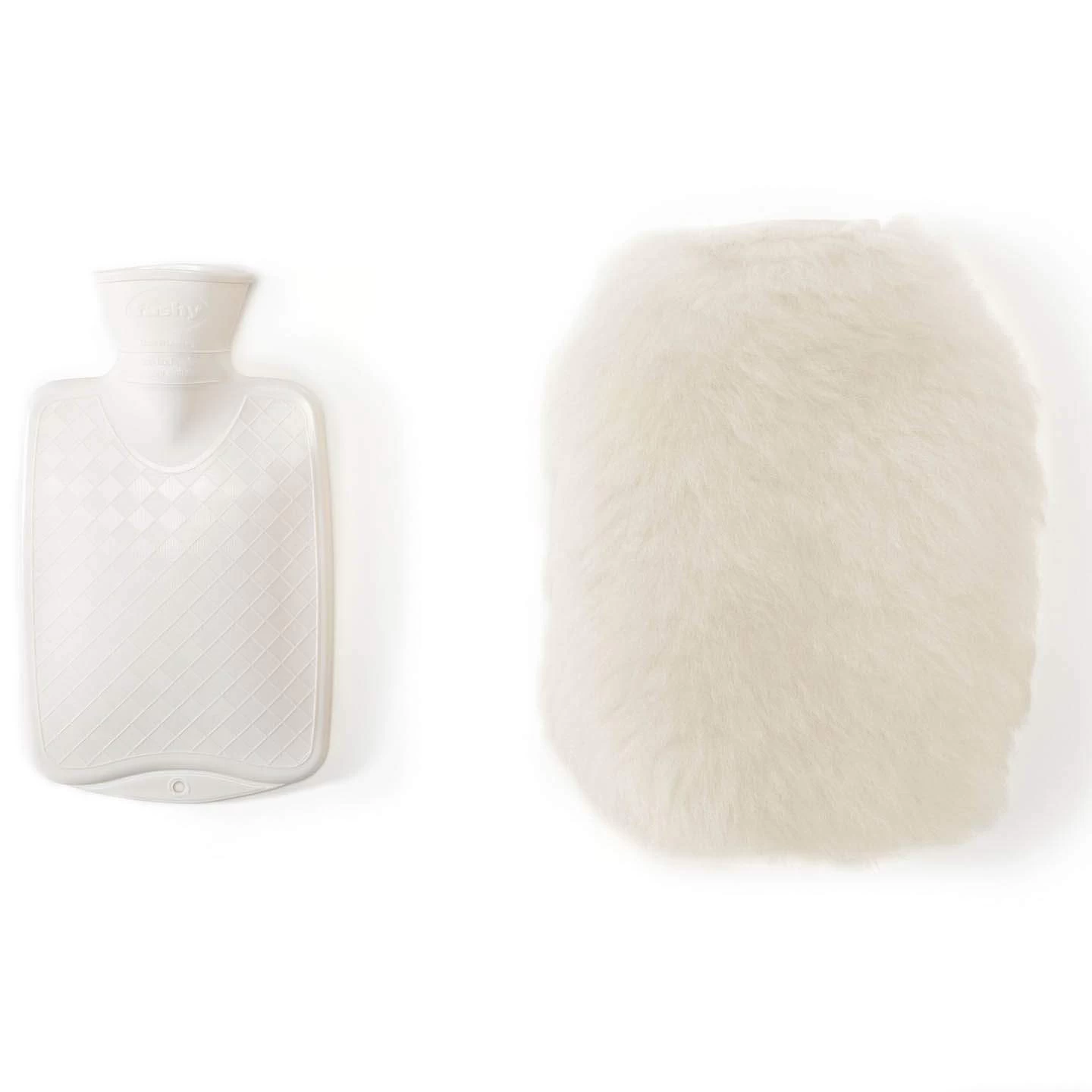 Lammfell Wärmflasche In Weiß 4 Lammfell Wärmflasche In Weiß – Bild 2