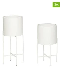 2er-Set: Blumentöpfe "Airy" In Weiß