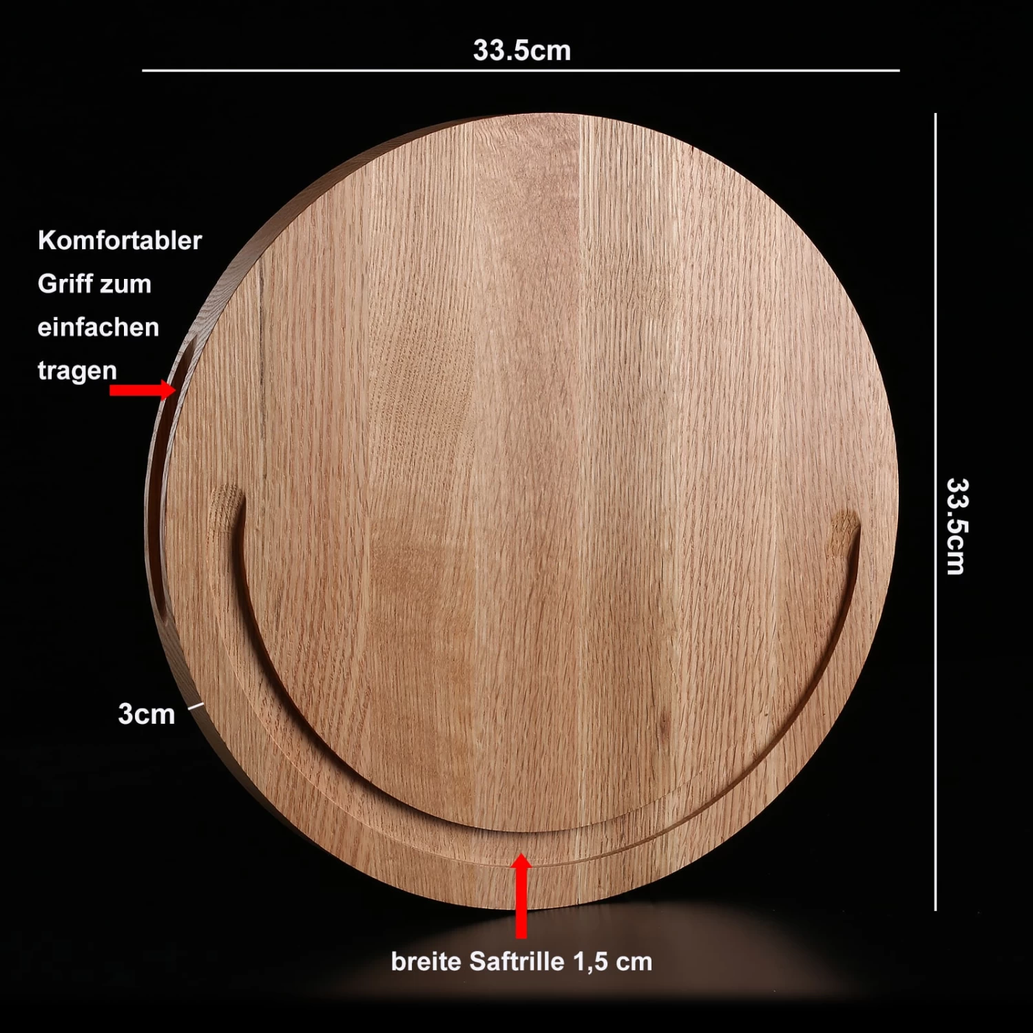 IZUMI ICHIAGO Rundes Schneidebrett - Ø 33,5cm, Eichenholz + Gemüsemesser 8 IZUMI ICHIAGO Rundes Schneidebrett - Ø 33,5cm, Eichenholz + Gemüsemesser – Bild 6