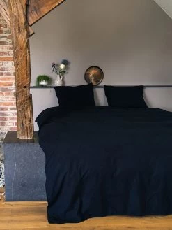 Flanell-Bettwäsche-Set In Dunkelblau